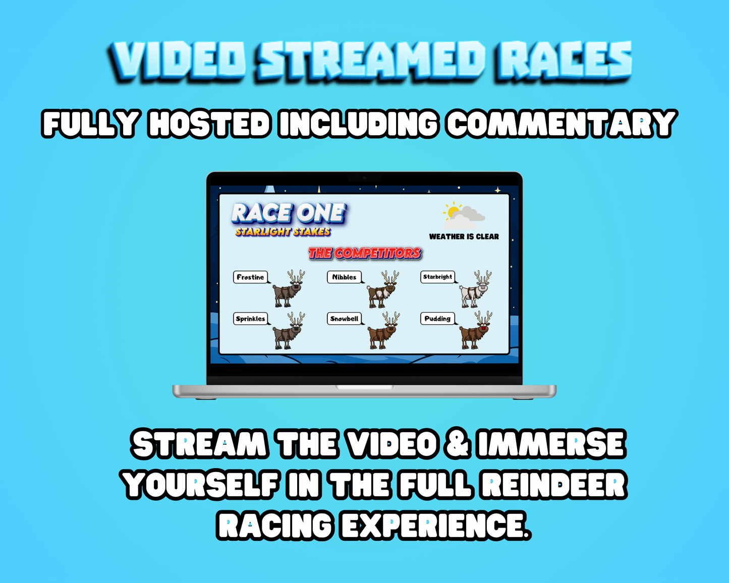 Reindeer Racing 2025 Christmas Game: Virtual Party Game (Digital Download)